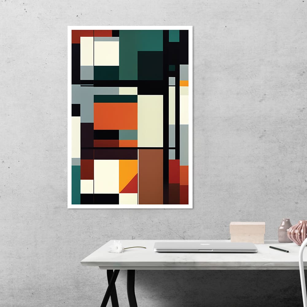 Color Squares Abstract Poster
