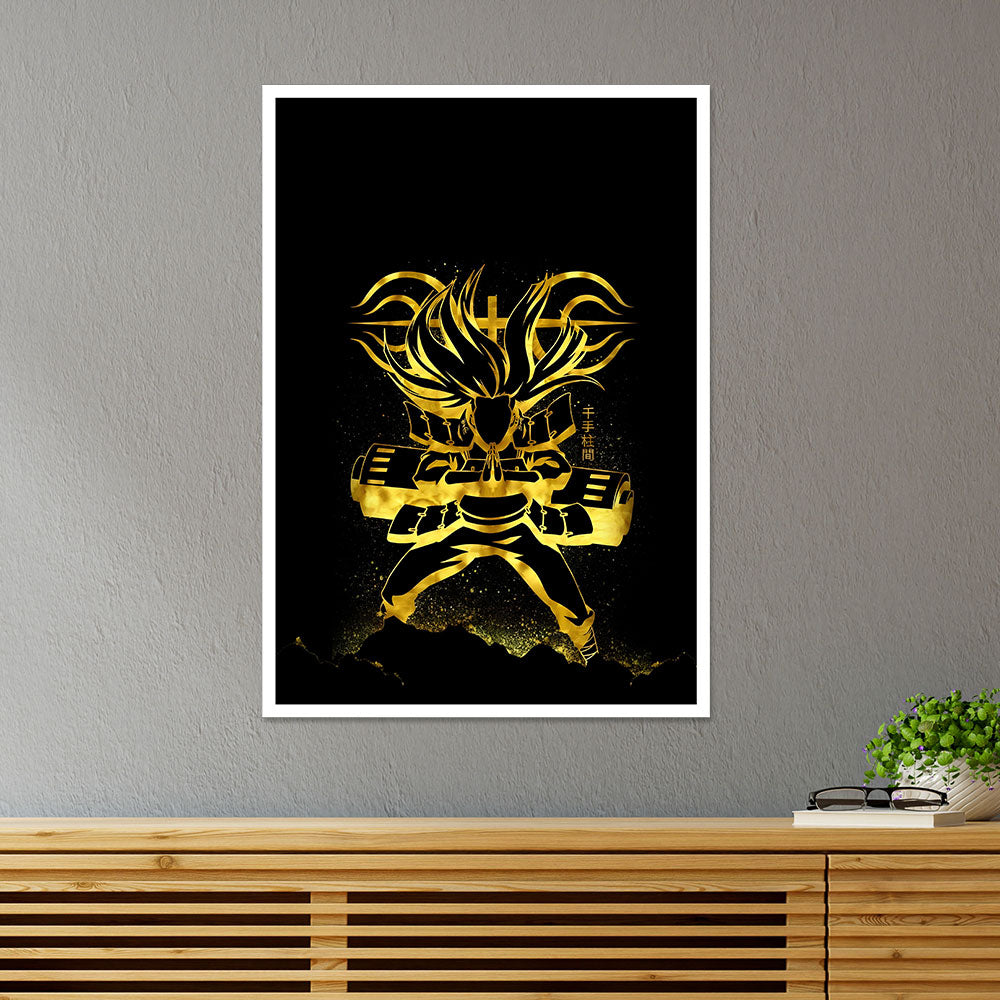 Hashirama Senju in Golden Splendor Anime Poster