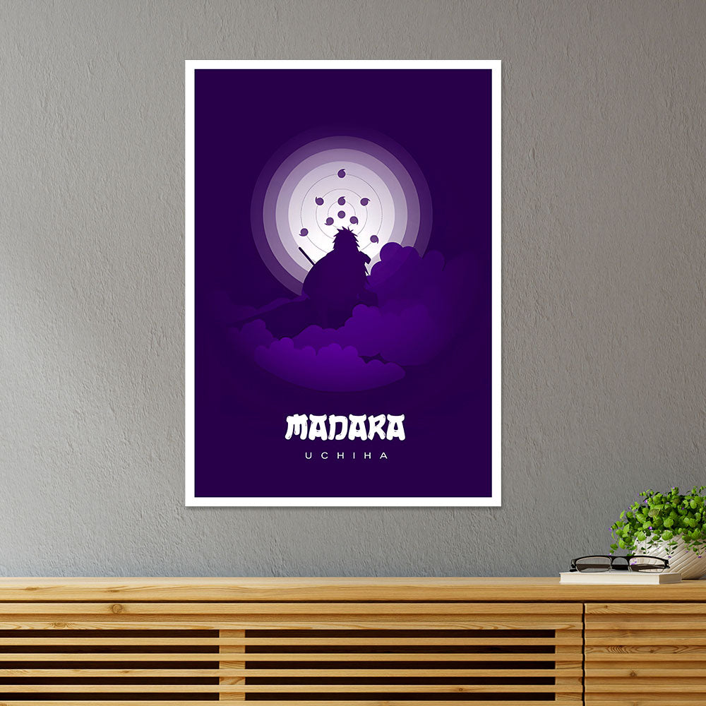 Uchiha Madara's Violet Silhouette Anime Poster