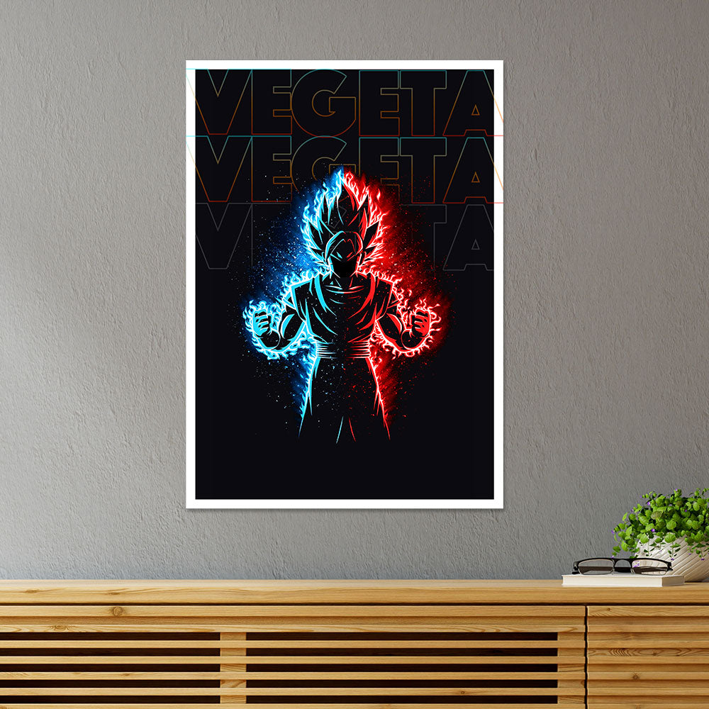 Vegeta in Dual Color DBZ Anime Poster