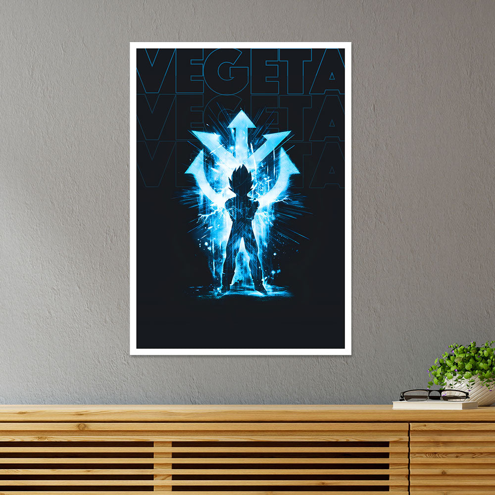 Vegeta in Electric Blue DBZ Anime Poster