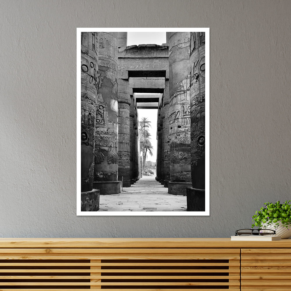 Ancient Column Corridor Architecture Poster