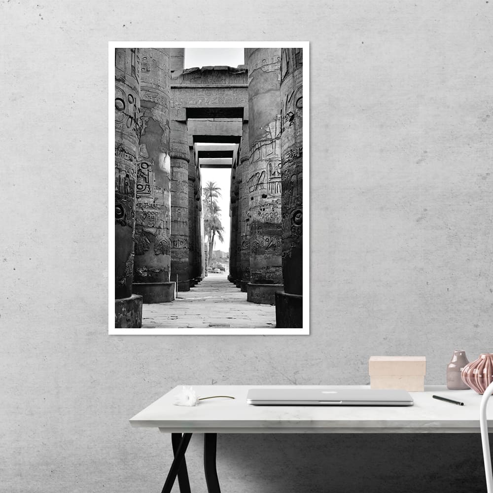 Ancient Column Corridor Architecture Poster