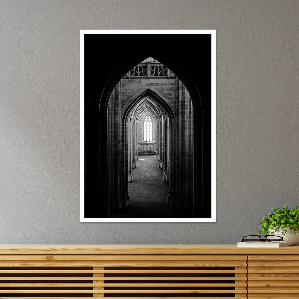 Dark Hallway Architecture Poster
