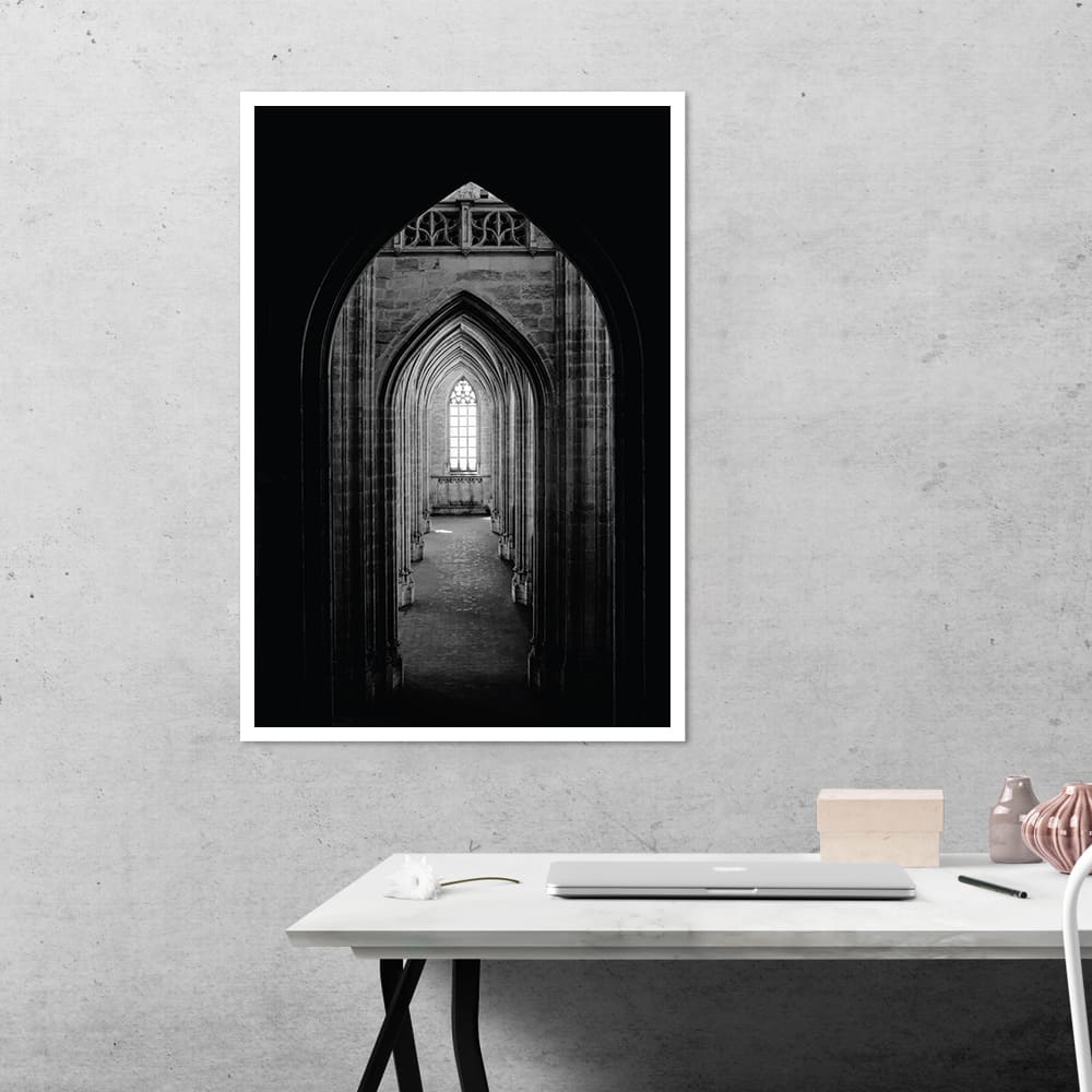 Dark Hallway Architecture Poster