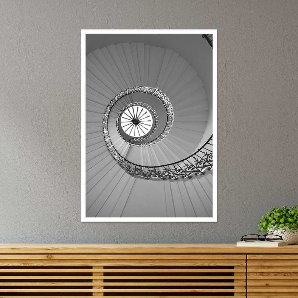 White Concrete Spiral Architecture Poster