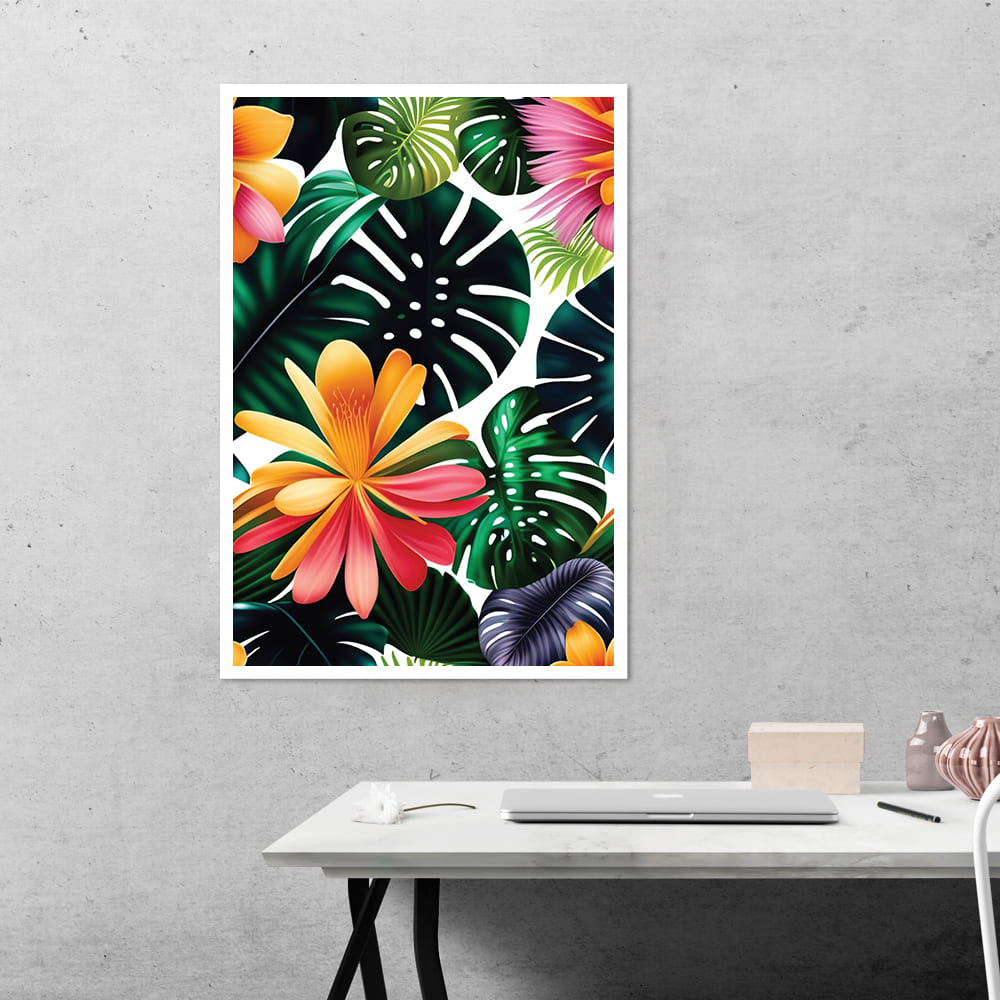 Coloful Big Florals Botanical Poster