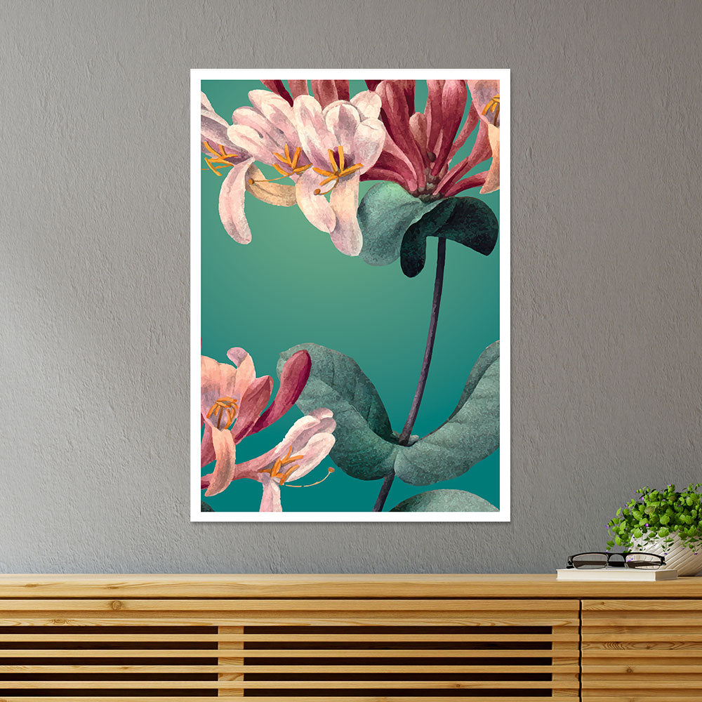 Honey Suckle Flower Botanical Poster