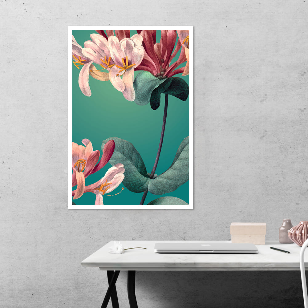 Honey Suckle Flower Botanical Poster