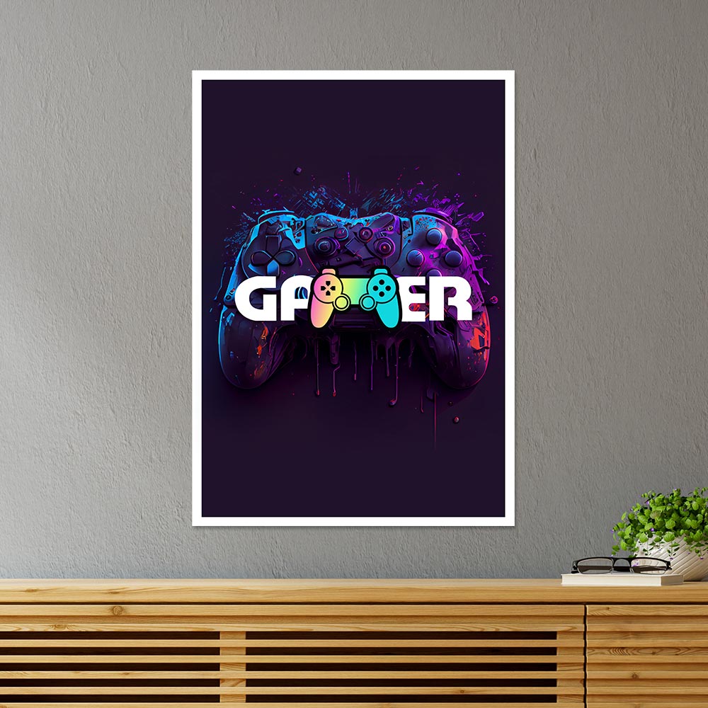 Luminous Game Controller Gaming Poster