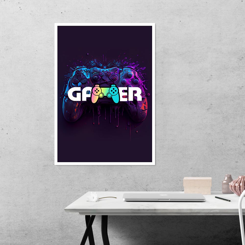 Luminous Game Controller Gaming Poster