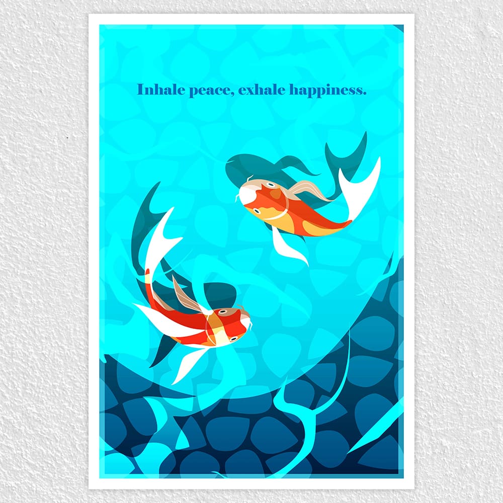Fomo Store Posters Motivational Inhale Peace Exhale Happiness