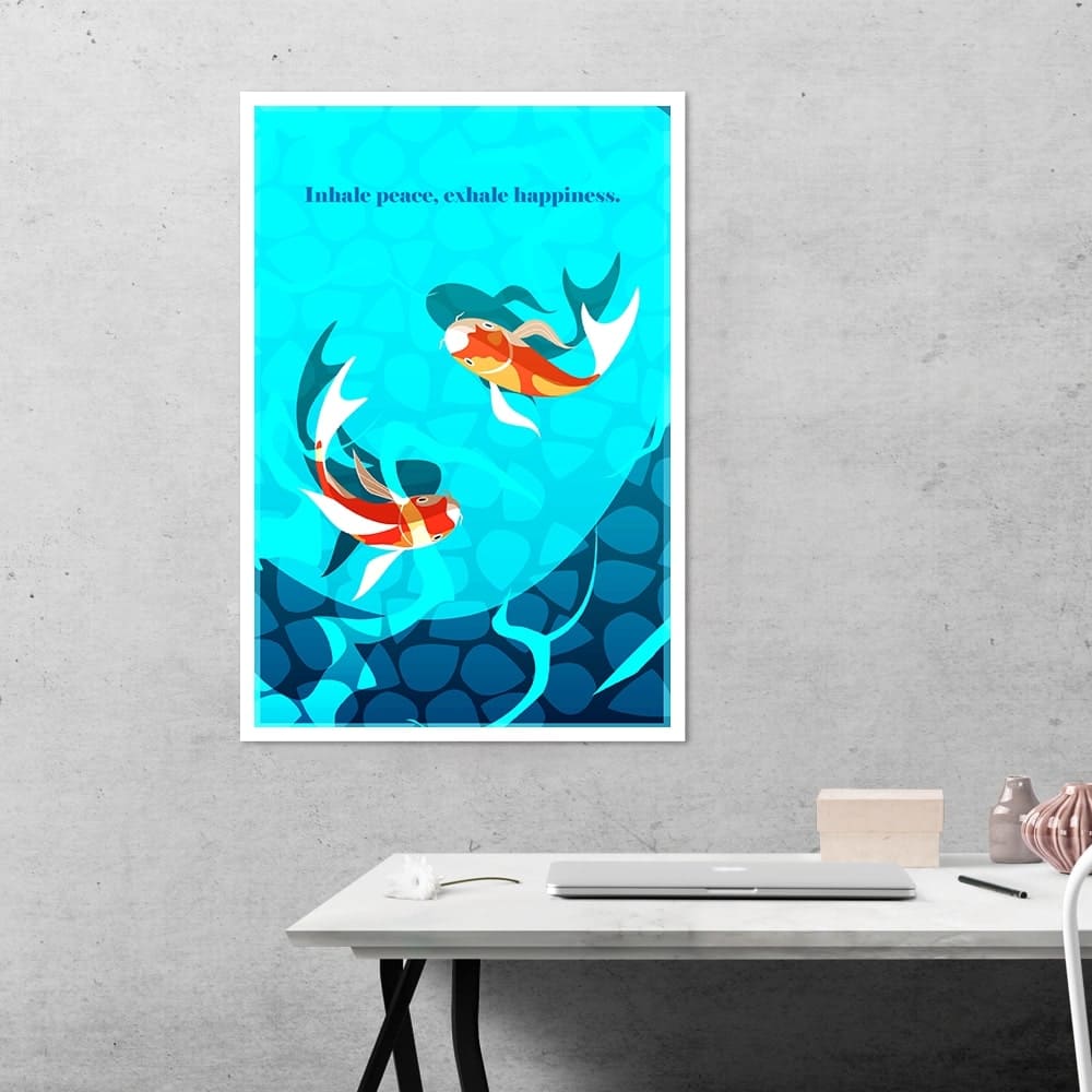Inhale Peace Exhale Happiness Motivational Poster