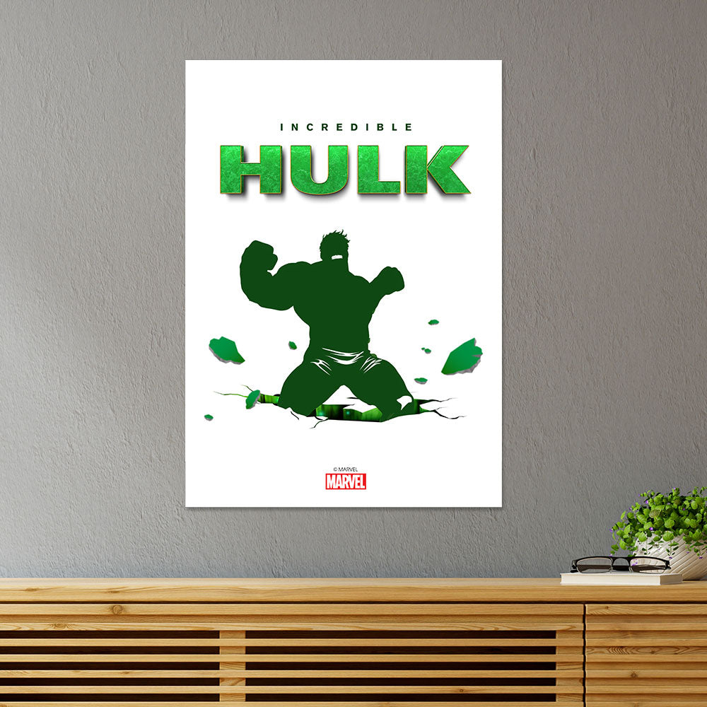 The Incredible Hulk's Silhouette in Green Movies Poster
