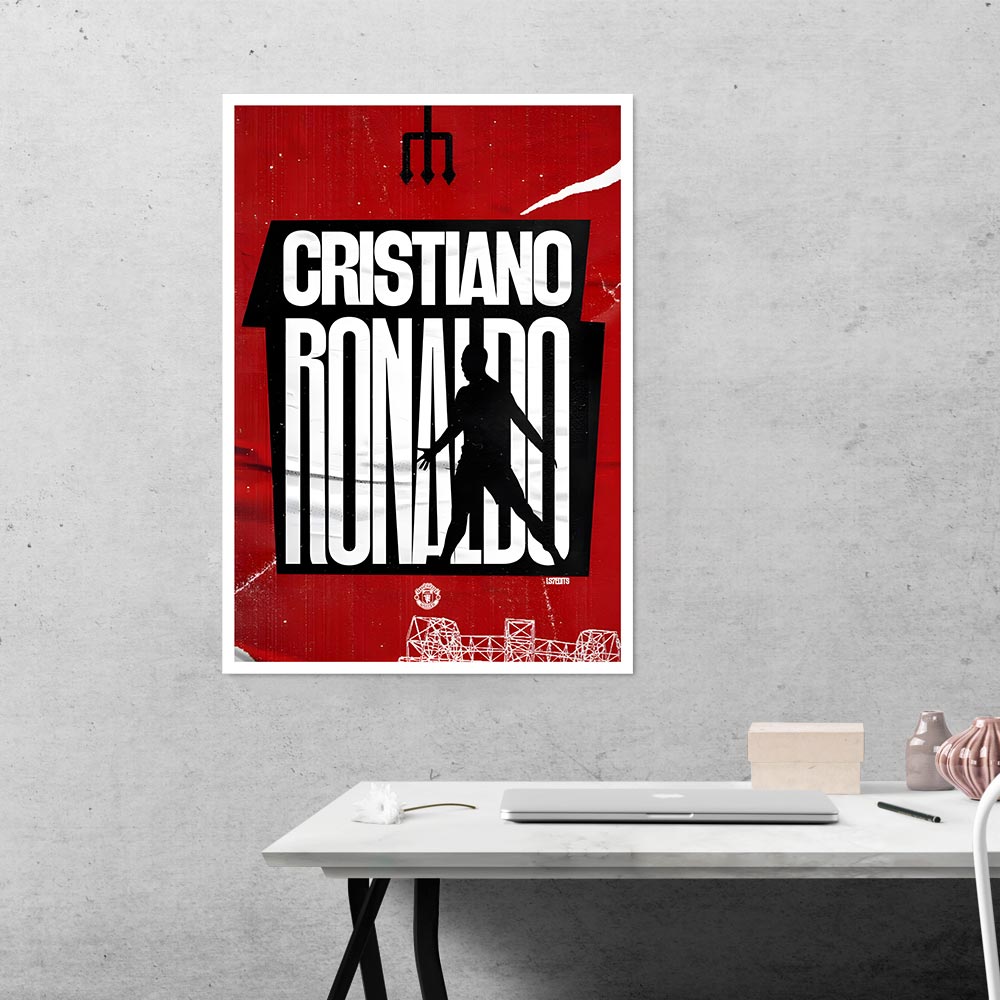 Cristiano Ronaldo in Red Sports Poster