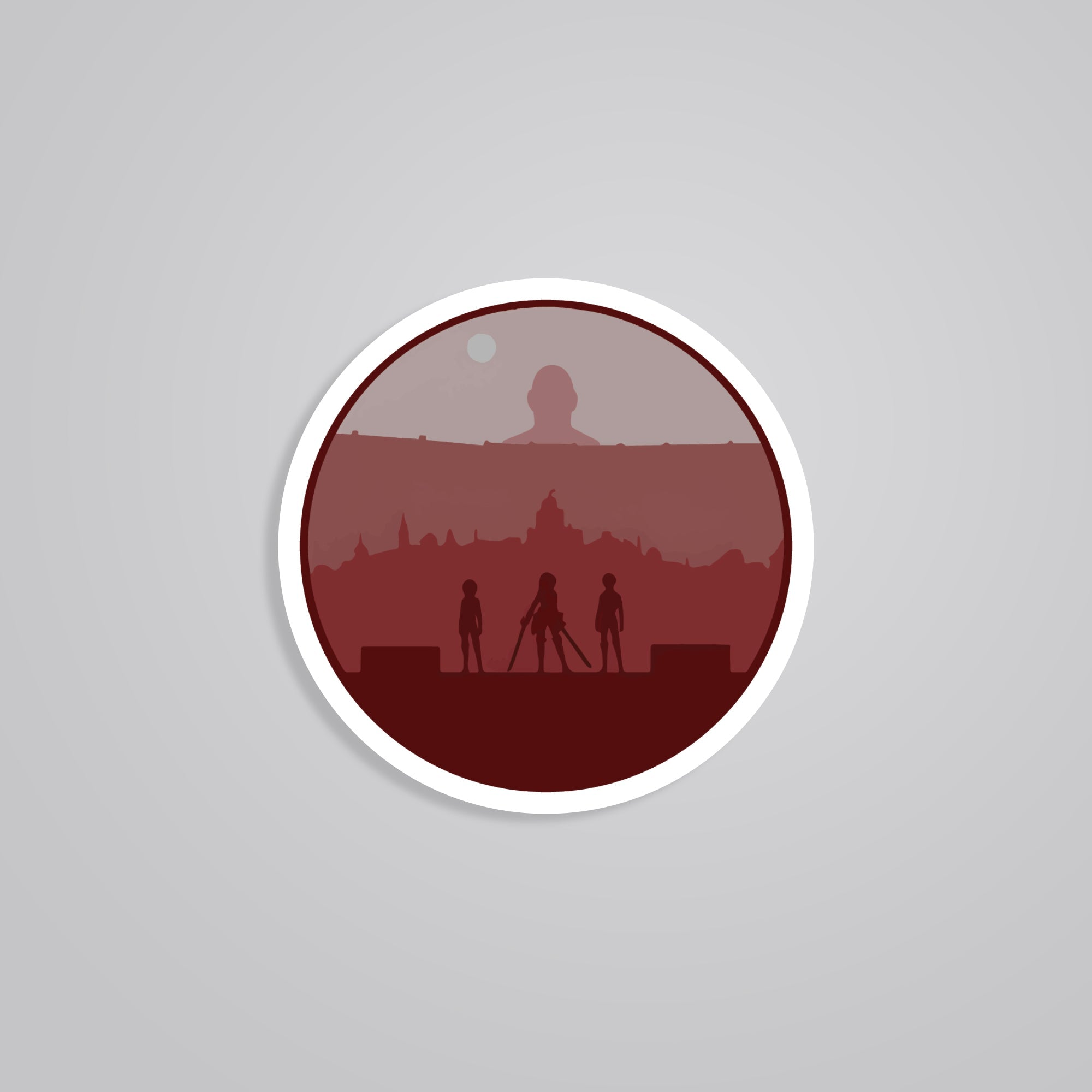 Fomo Store Stickers Anime Attack on Titan in Red