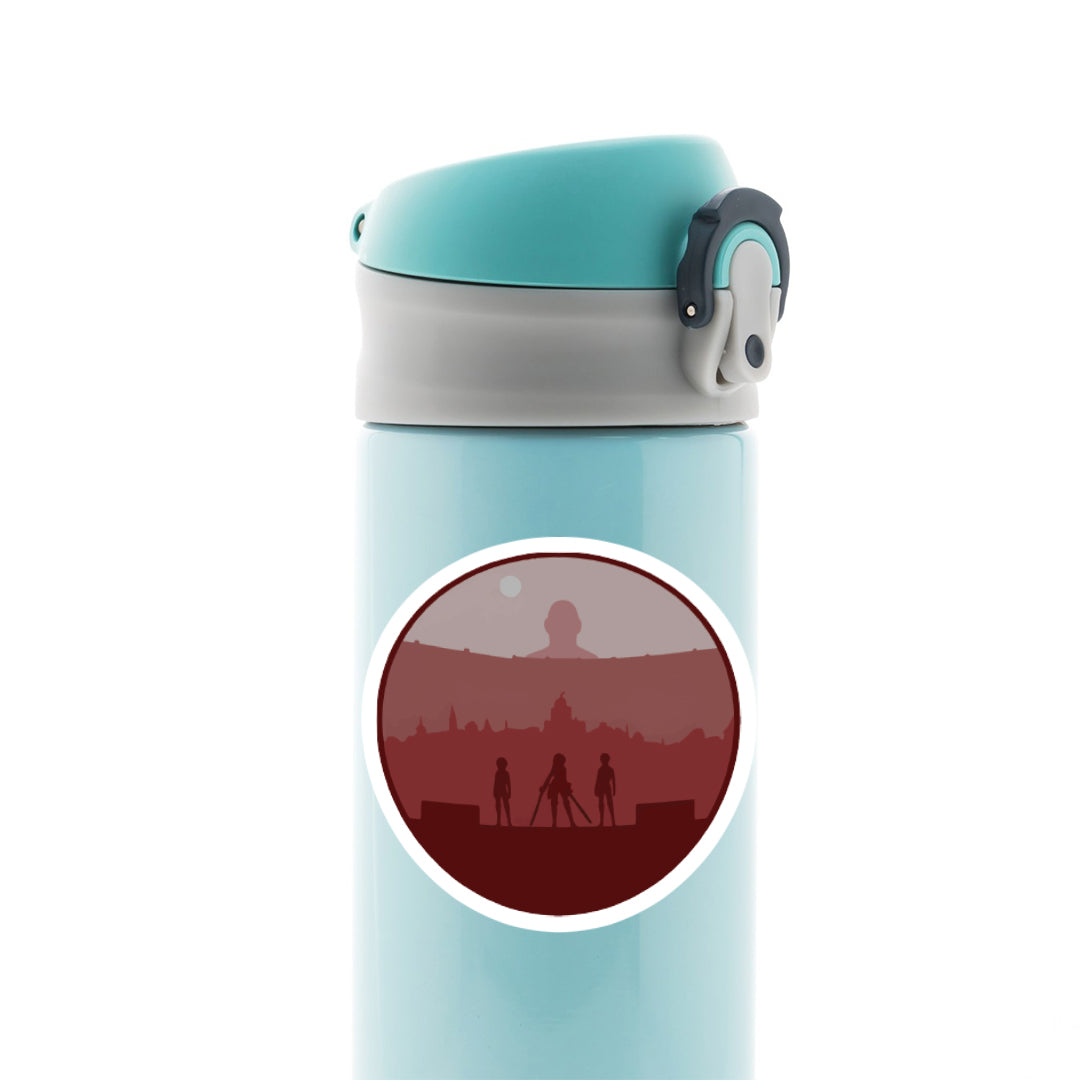 Attack on Titan in Red Anime Stickers