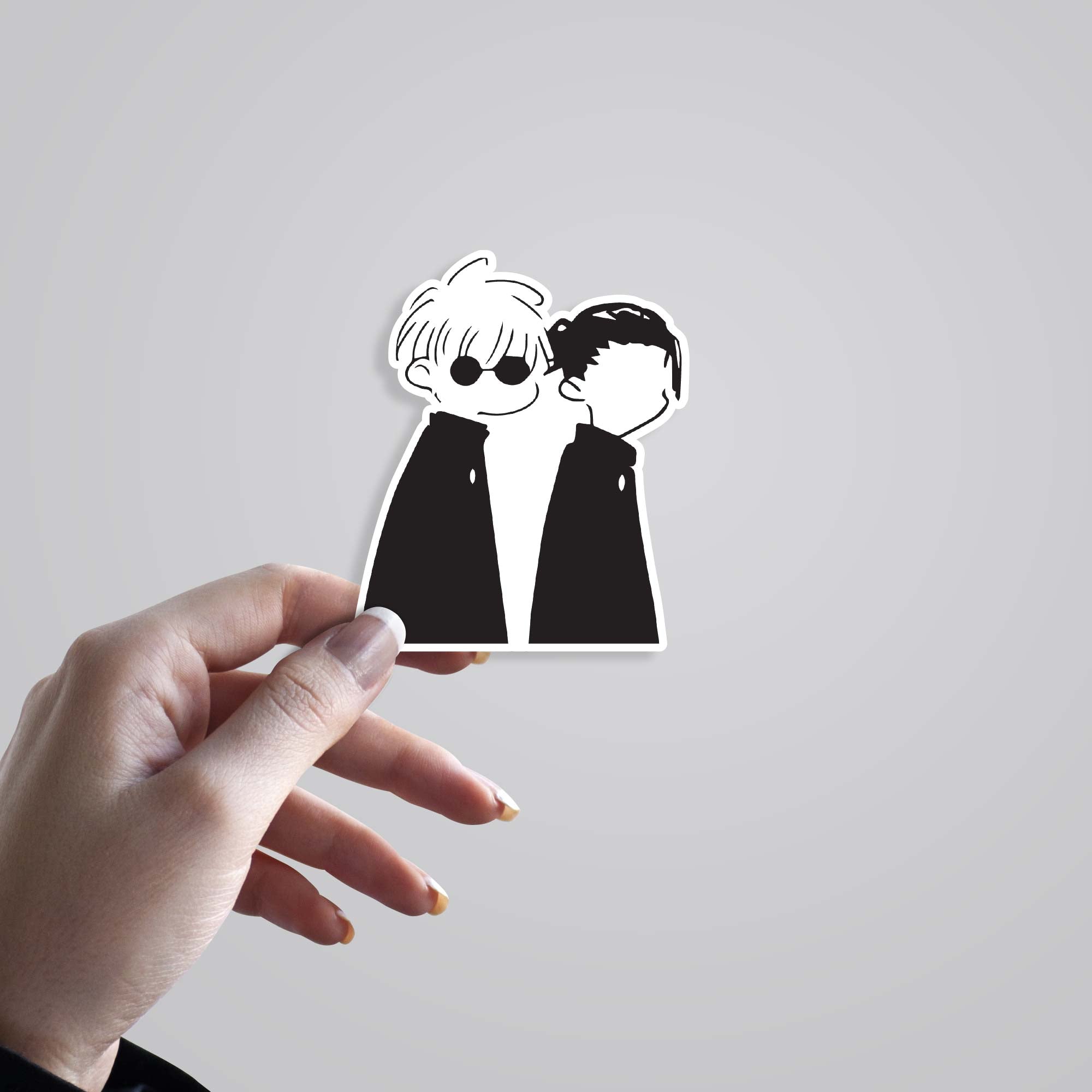 Gojo and Geto in Black Anime Stickers