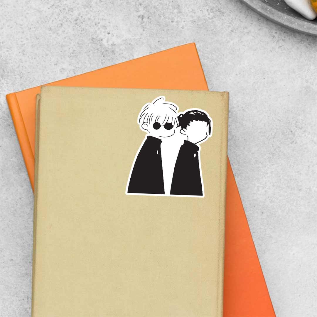 Gojo and Geto in Black Anime Stickers