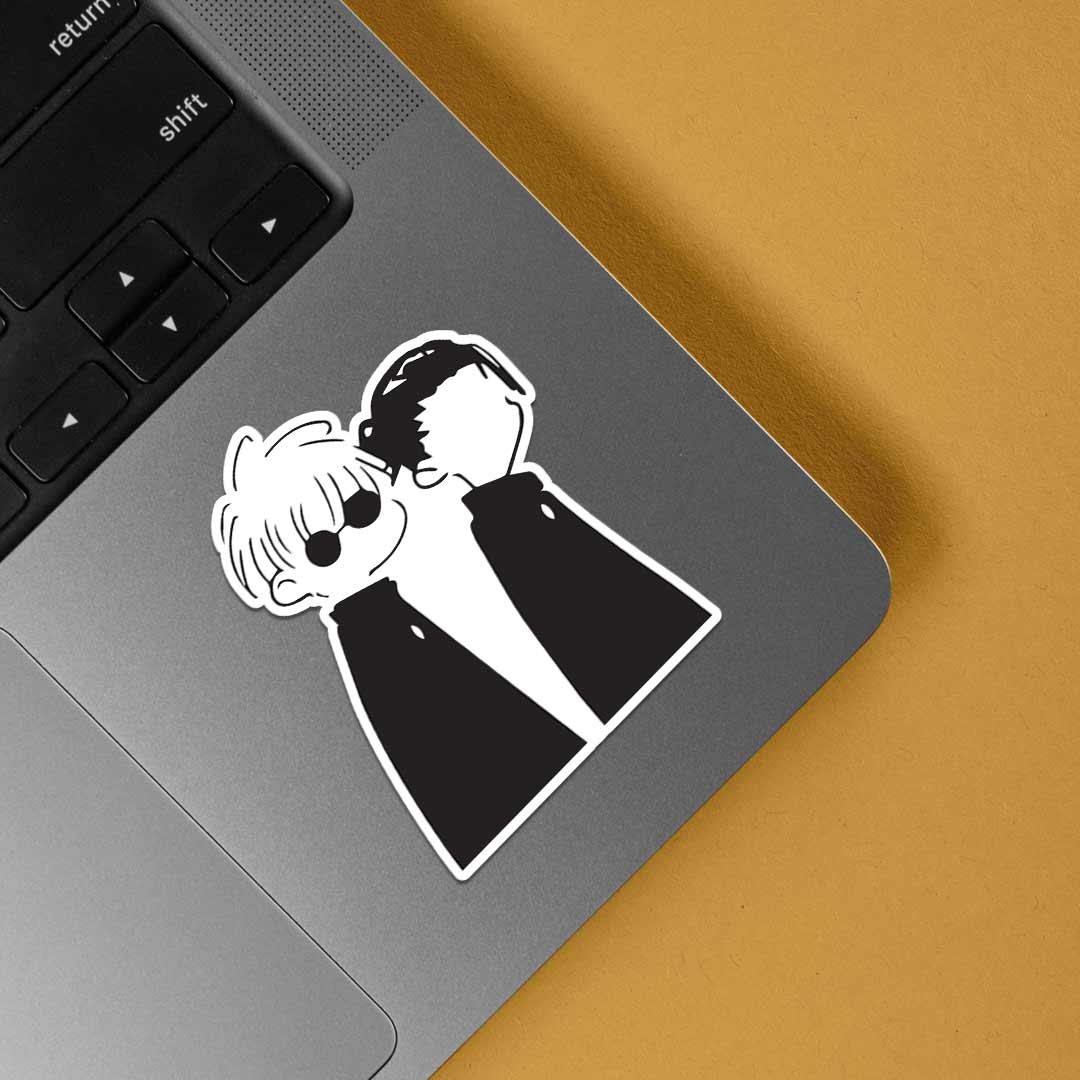 Gojo and Geto in Black Anime Stickers