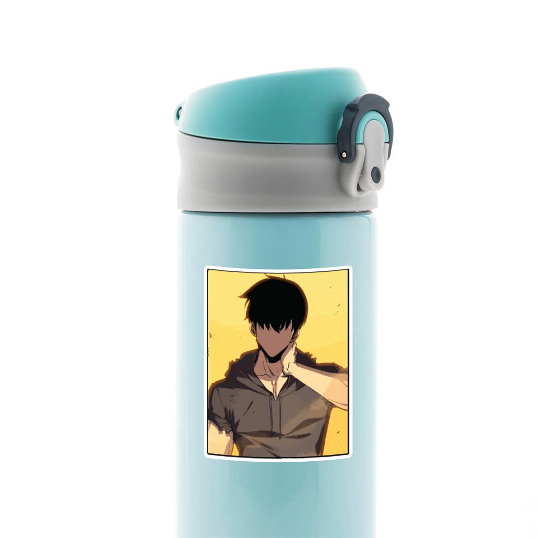 Jin Woo Minimalist in Yellow Anime Stickers