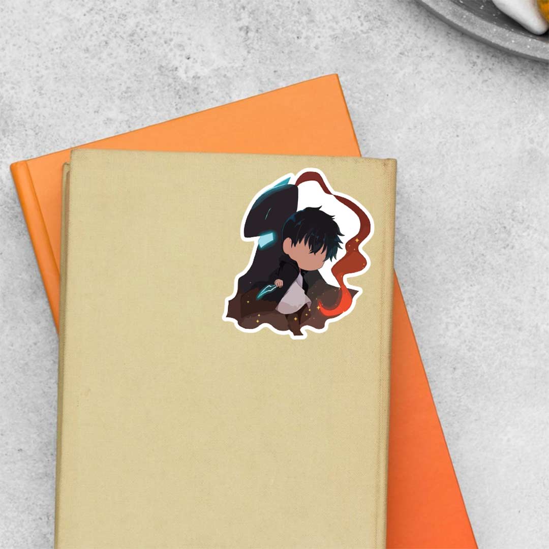 Jin Woo and Igris Chibi Anime Stickers