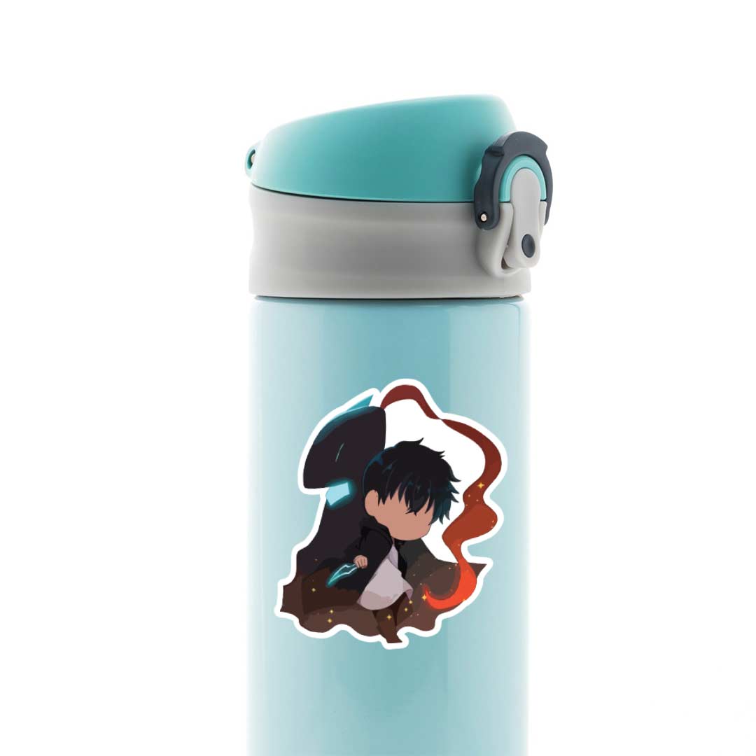 Jin Woo and Igris Chibi Anime Stickers