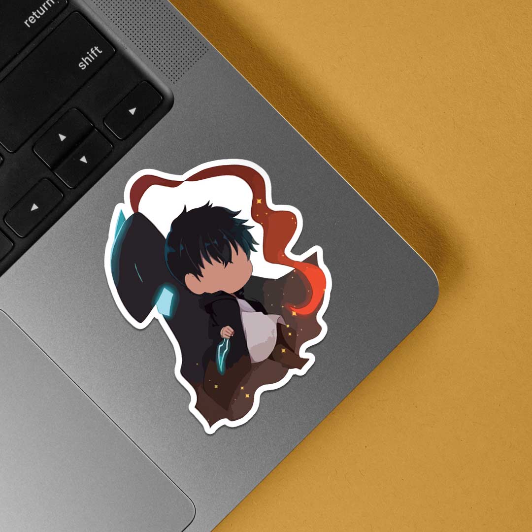 Jin Woo and Igris Chibi Anime Stickers