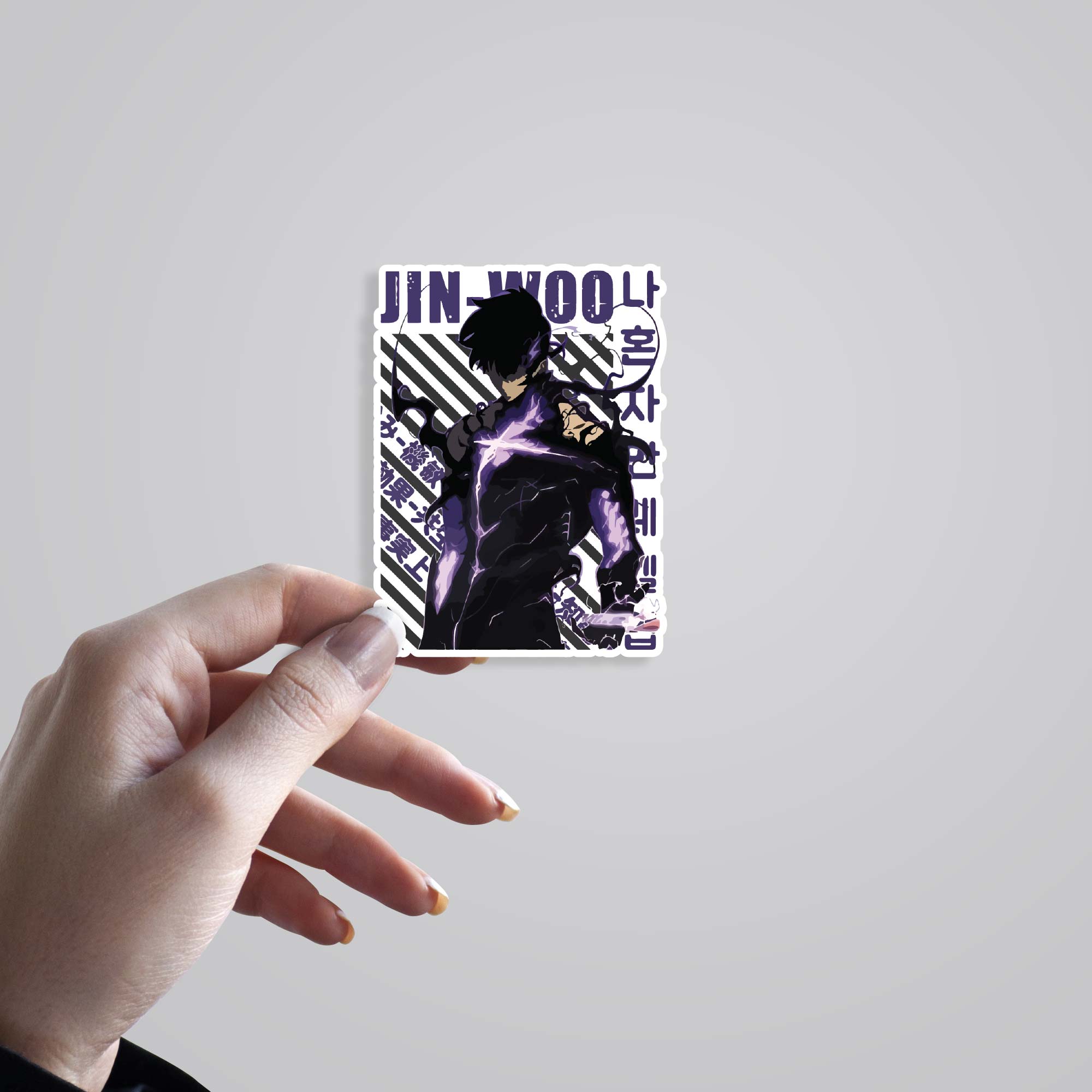 Jin Woo in Purple Anime Stickers