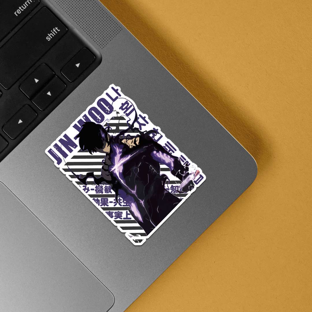 Jin Woo in Purple Anime Stickers