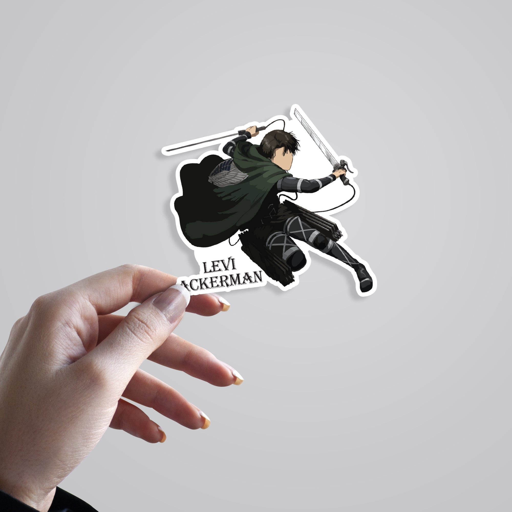 Levi Ackerman in Action Anime Stickers