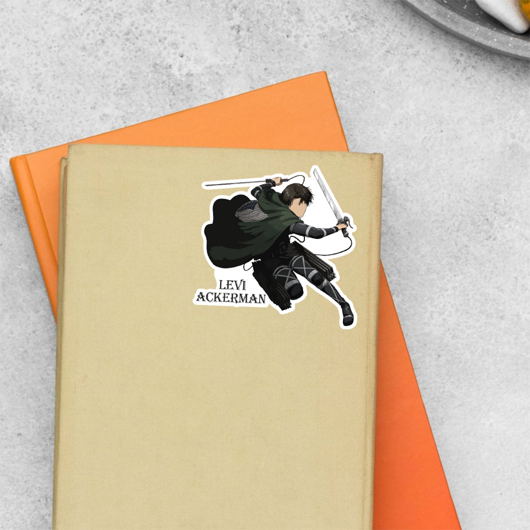 Levi Ackerman in Action Anime Stickers