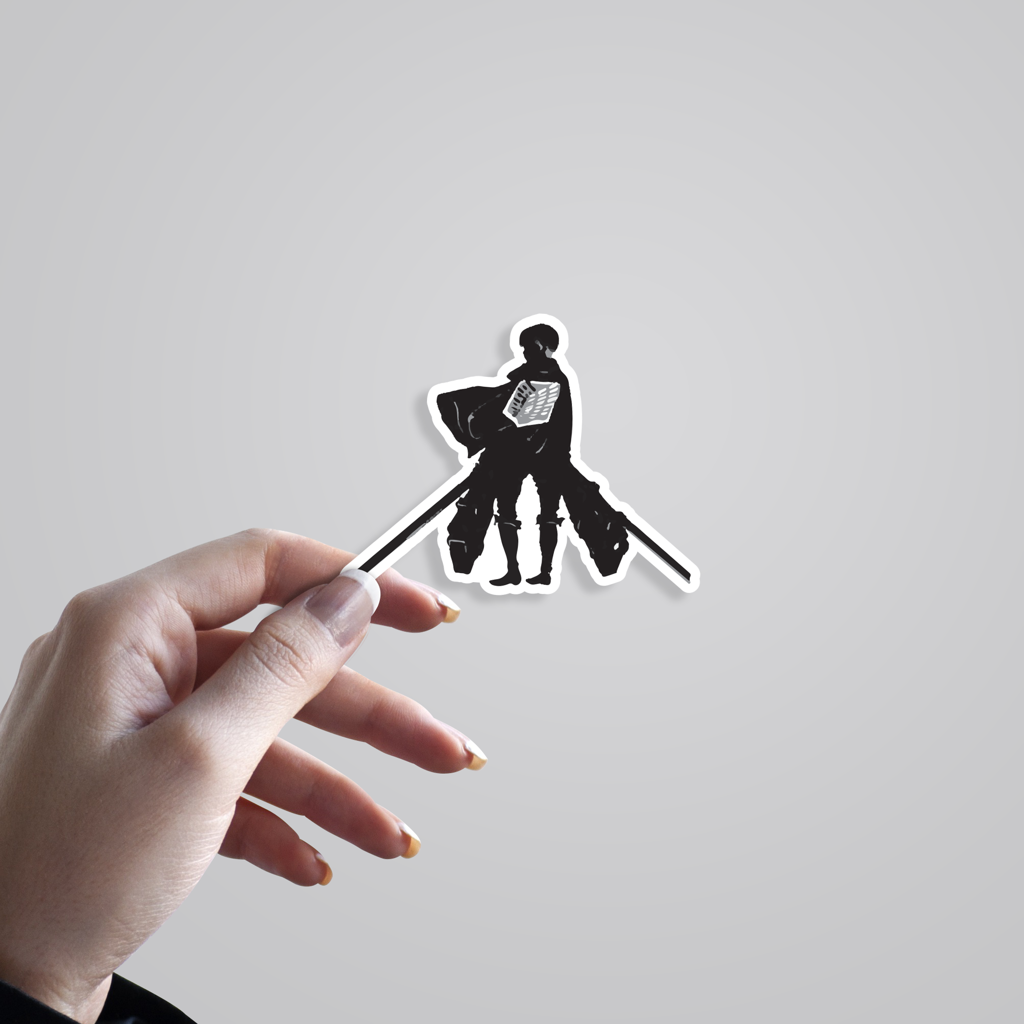Fomo Store Stickers Anime Levi Silhouette
