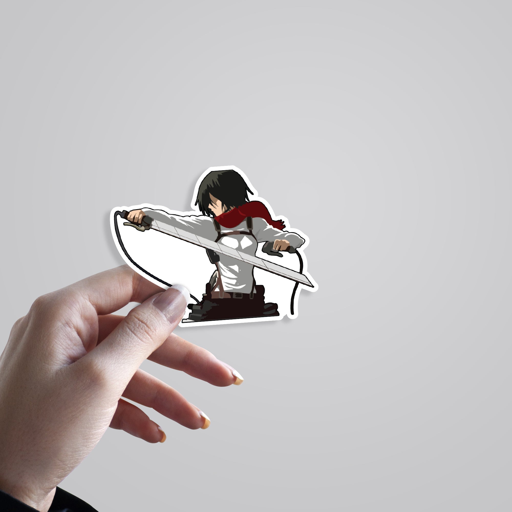 Mikasa in Action Aot Anime Stickers