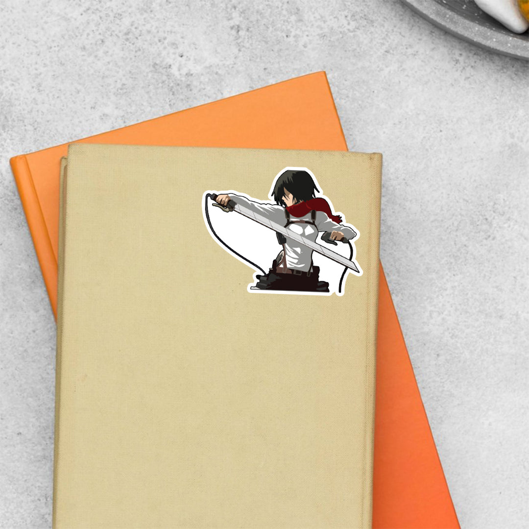 Mikasa in Action Aot Anime Stickers