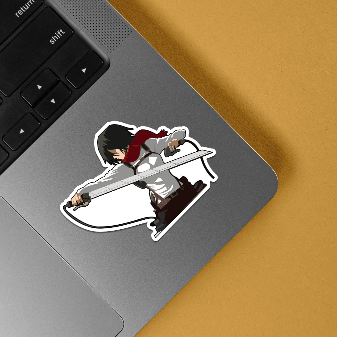 Mikasa in Action Aot Anime Stickers