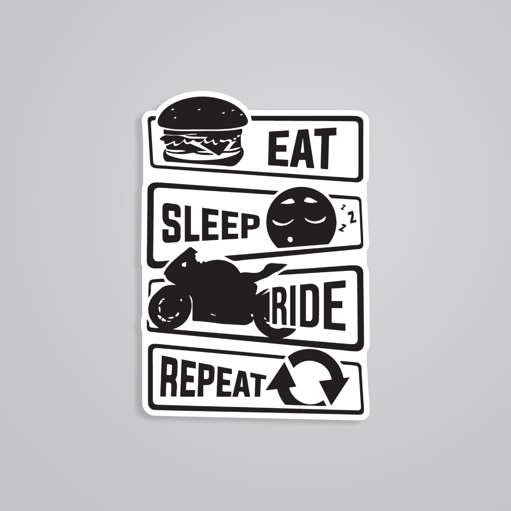 Fomo Store Stickers Cars & Bikes Eat Sleep Ride & Repeat
