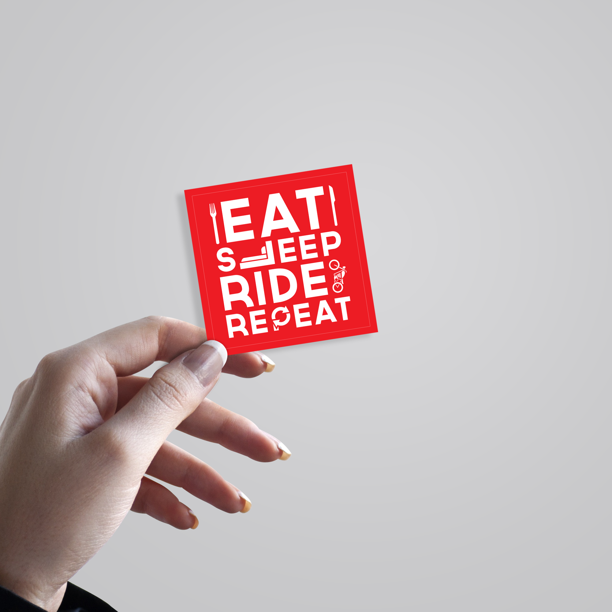 Fomo Store Stickers Cars & Bikes Eat Sleep Ride Repeat In Red