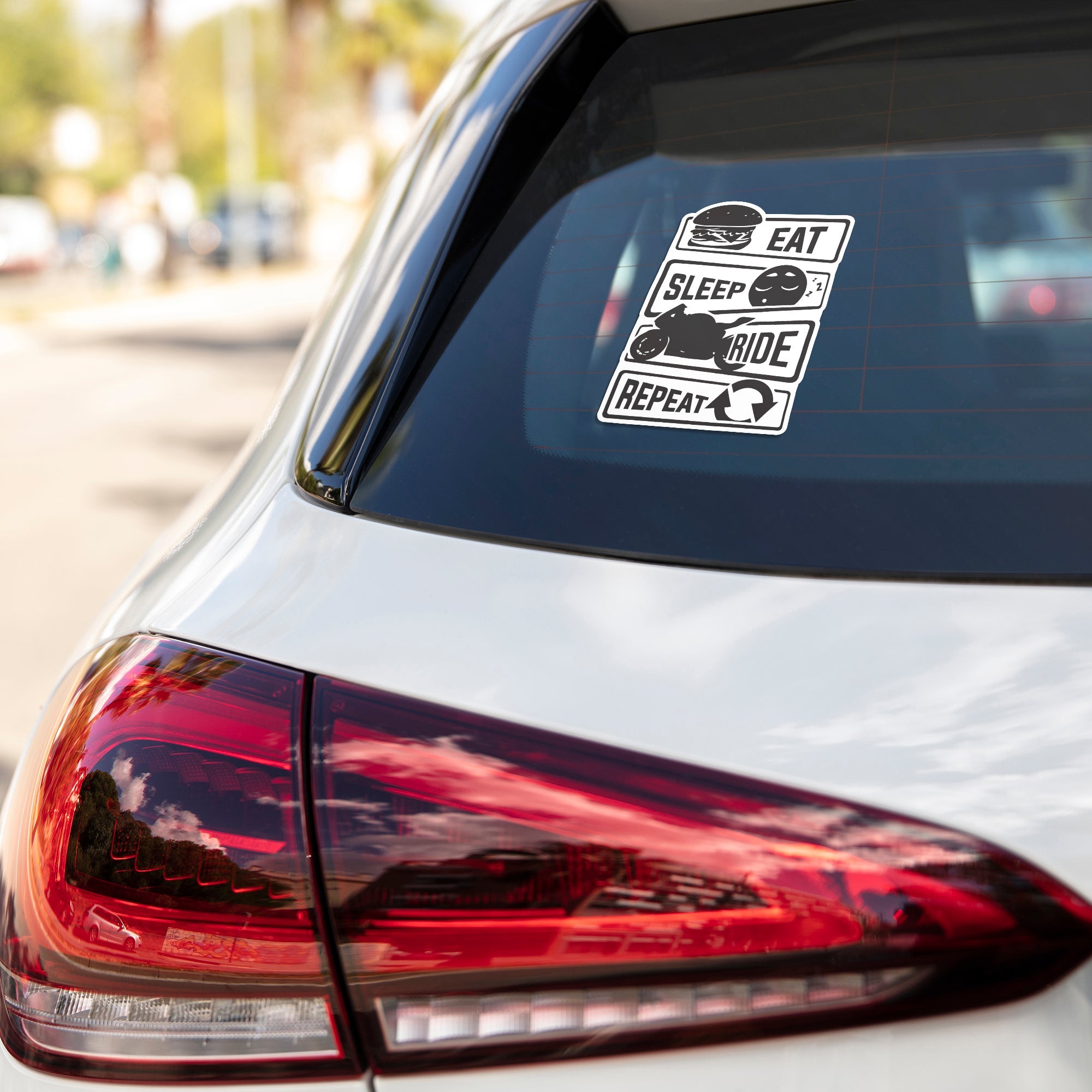 Eat Sleep Ride & Repeat Cars & Bikes Stickers