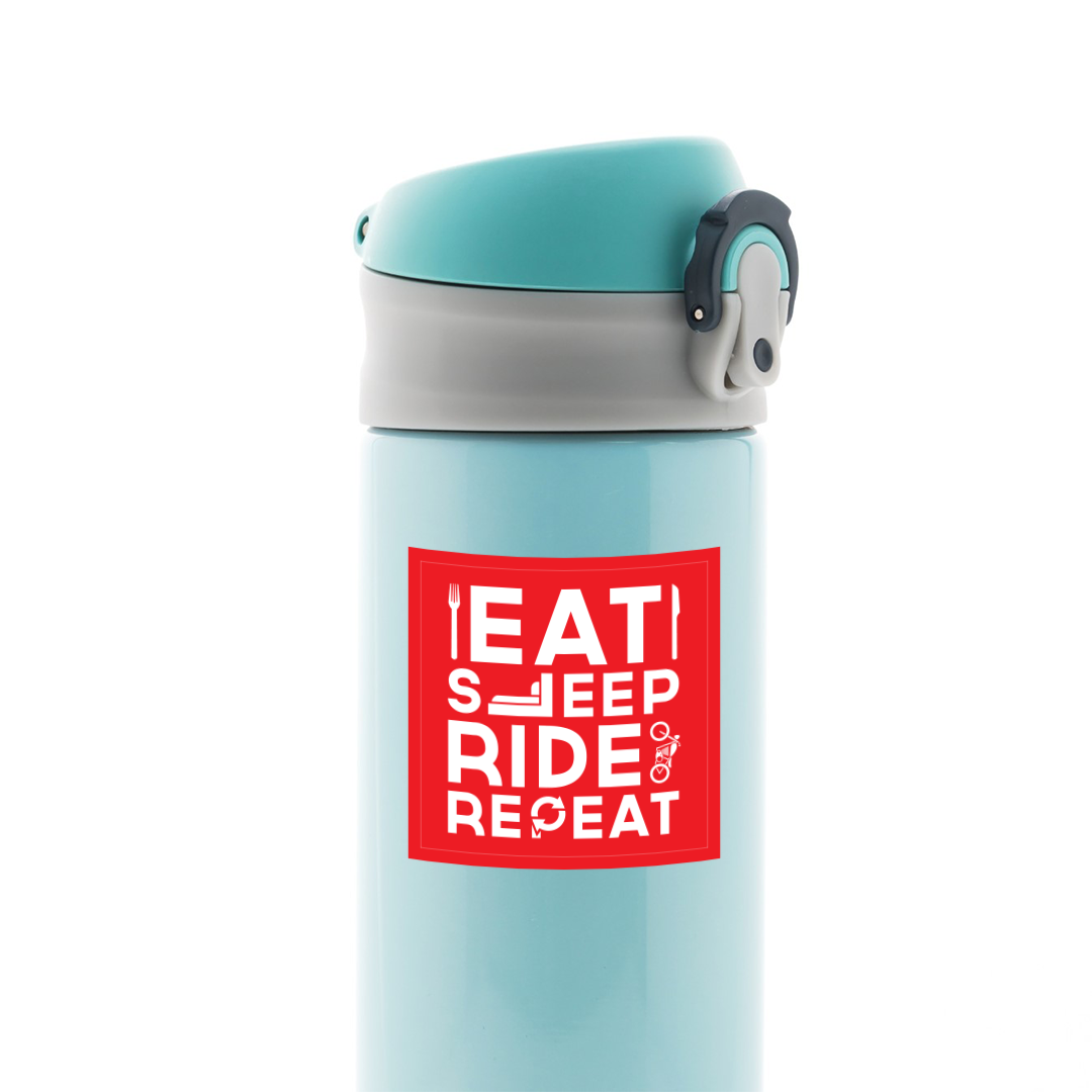 Eat Sleep Ride Repeat In Red Cars & Bikes Stickers
