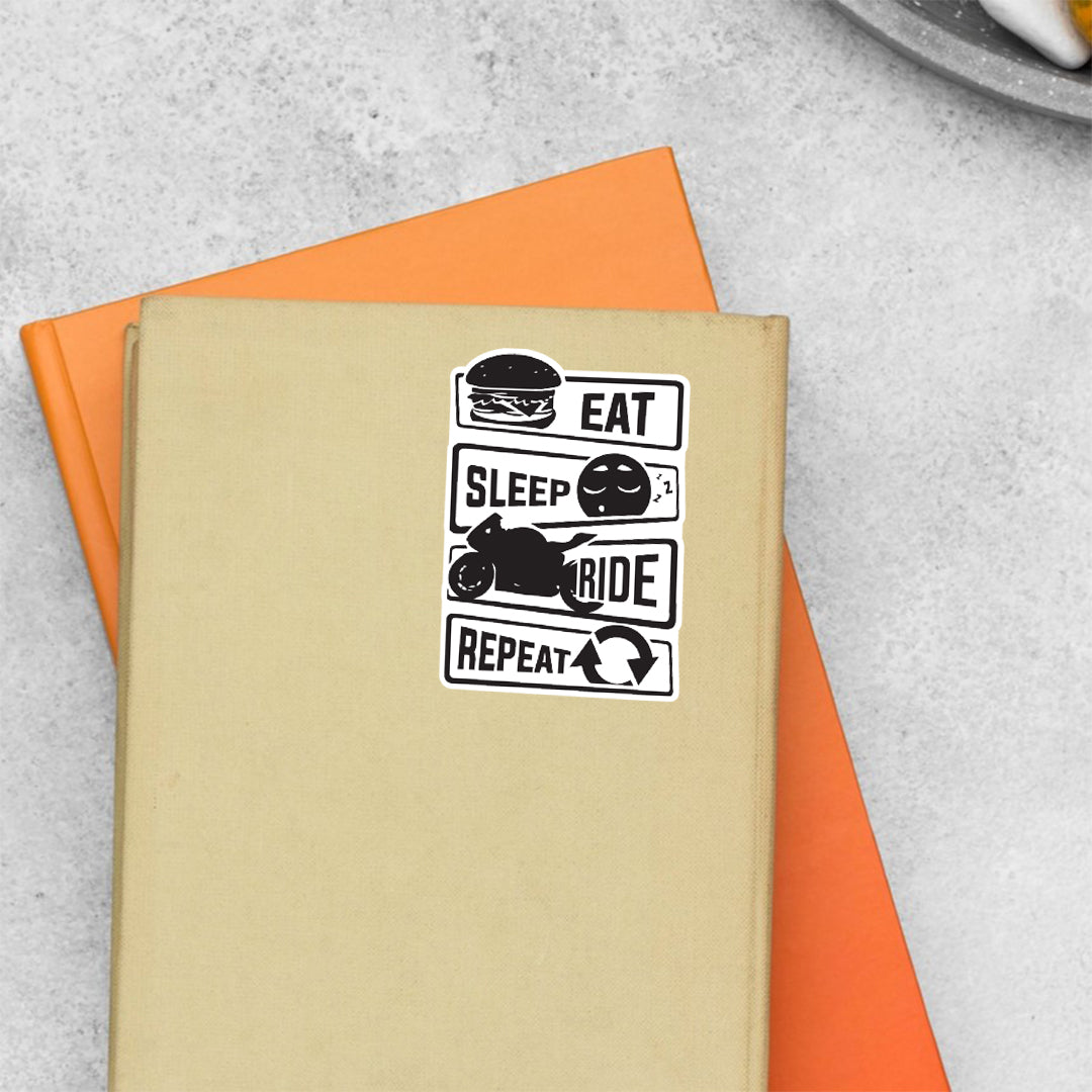 Eat Sleep Ride & Repeat Cars & Bikes Stickers