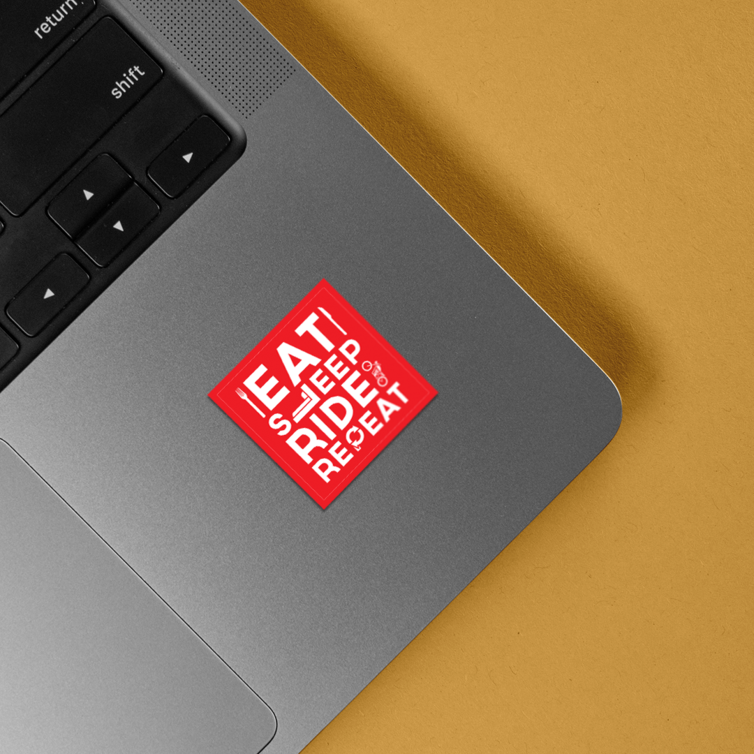 Eat Sleep Ride Repeat In Red Cars & Bikes Stickers