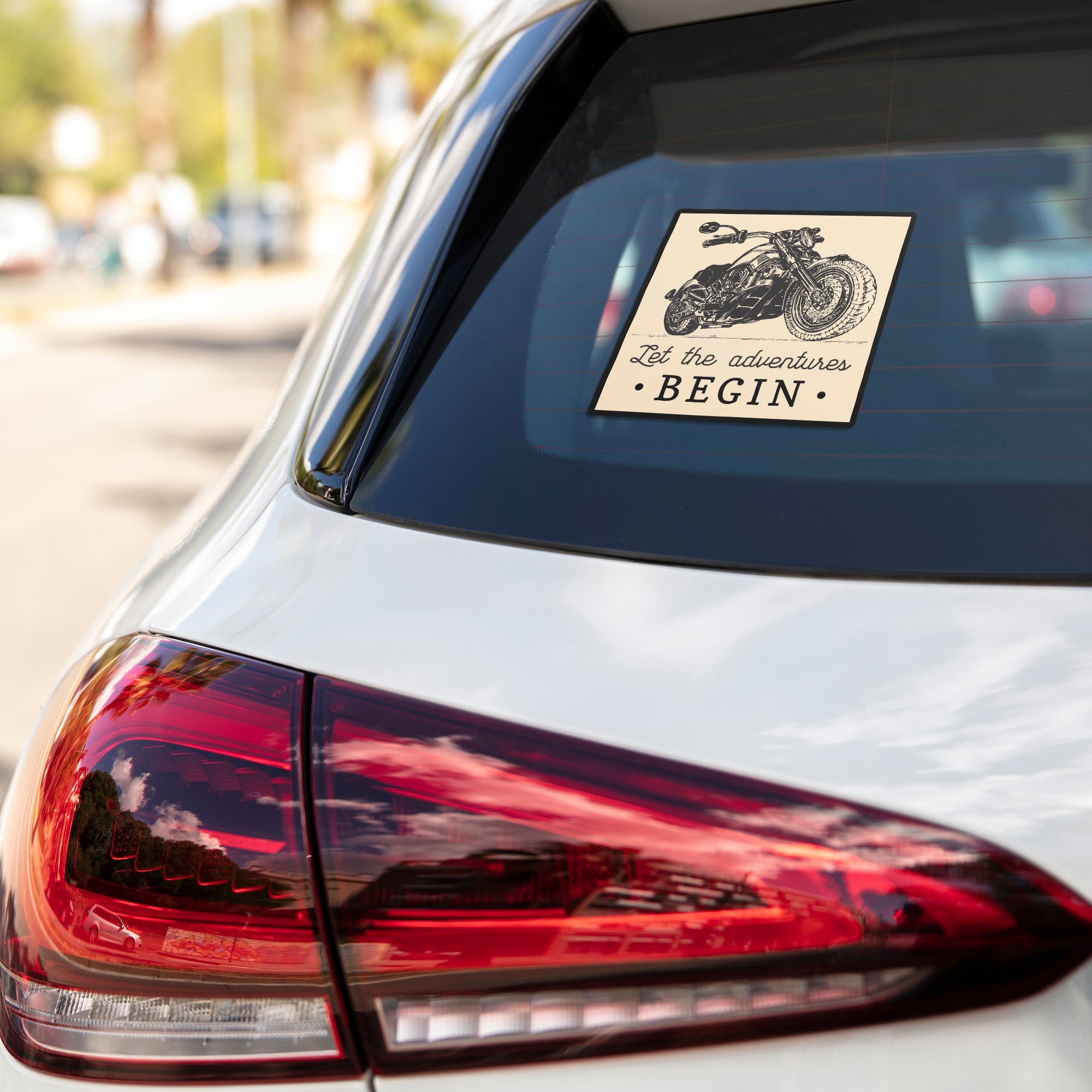 Let The Adventures Begin Cars & Bikes Stickers