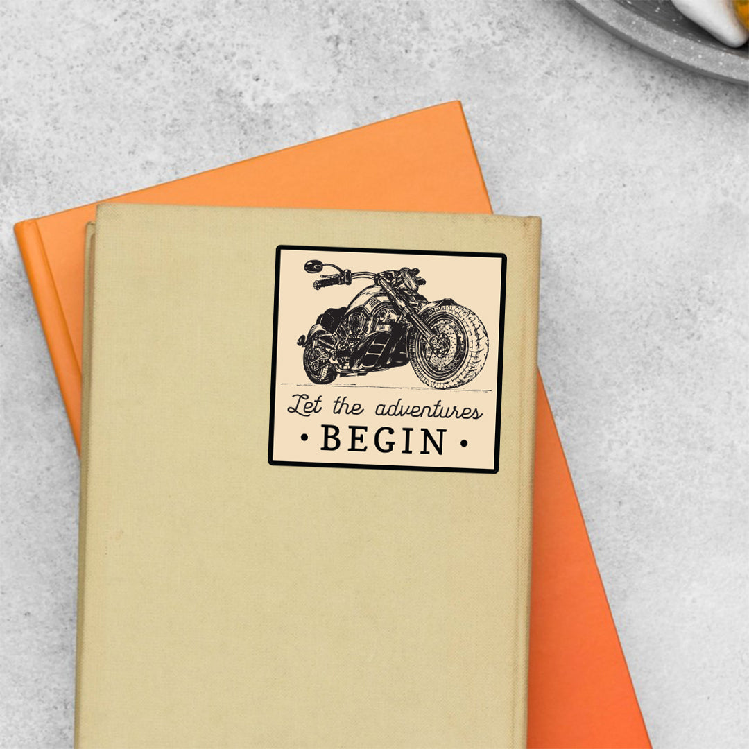 Let The Adventures Begin Cars & Bikes Stickers