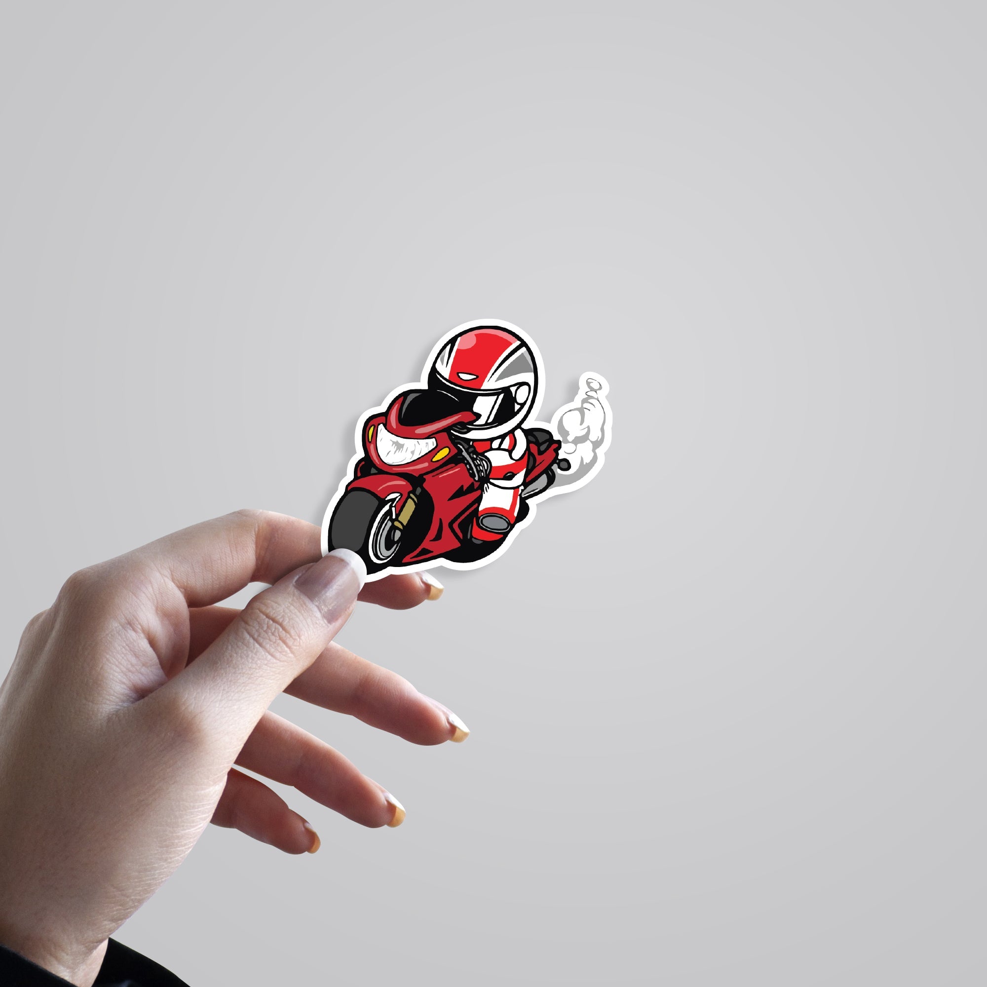 Red Bike Racer Cars & Bikes Stickers