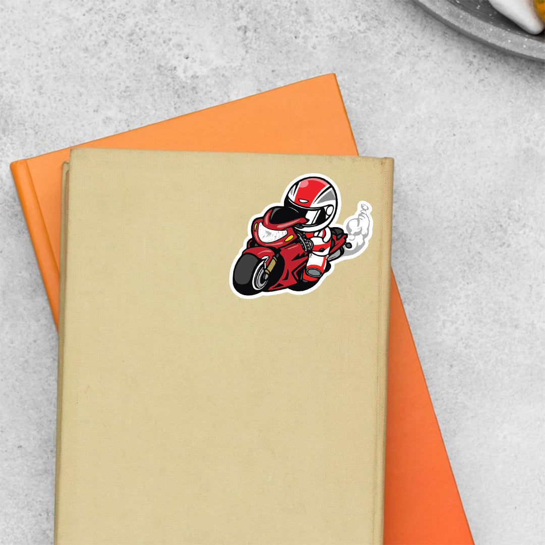 Red Bike Racer Cars & Bikes Stickers