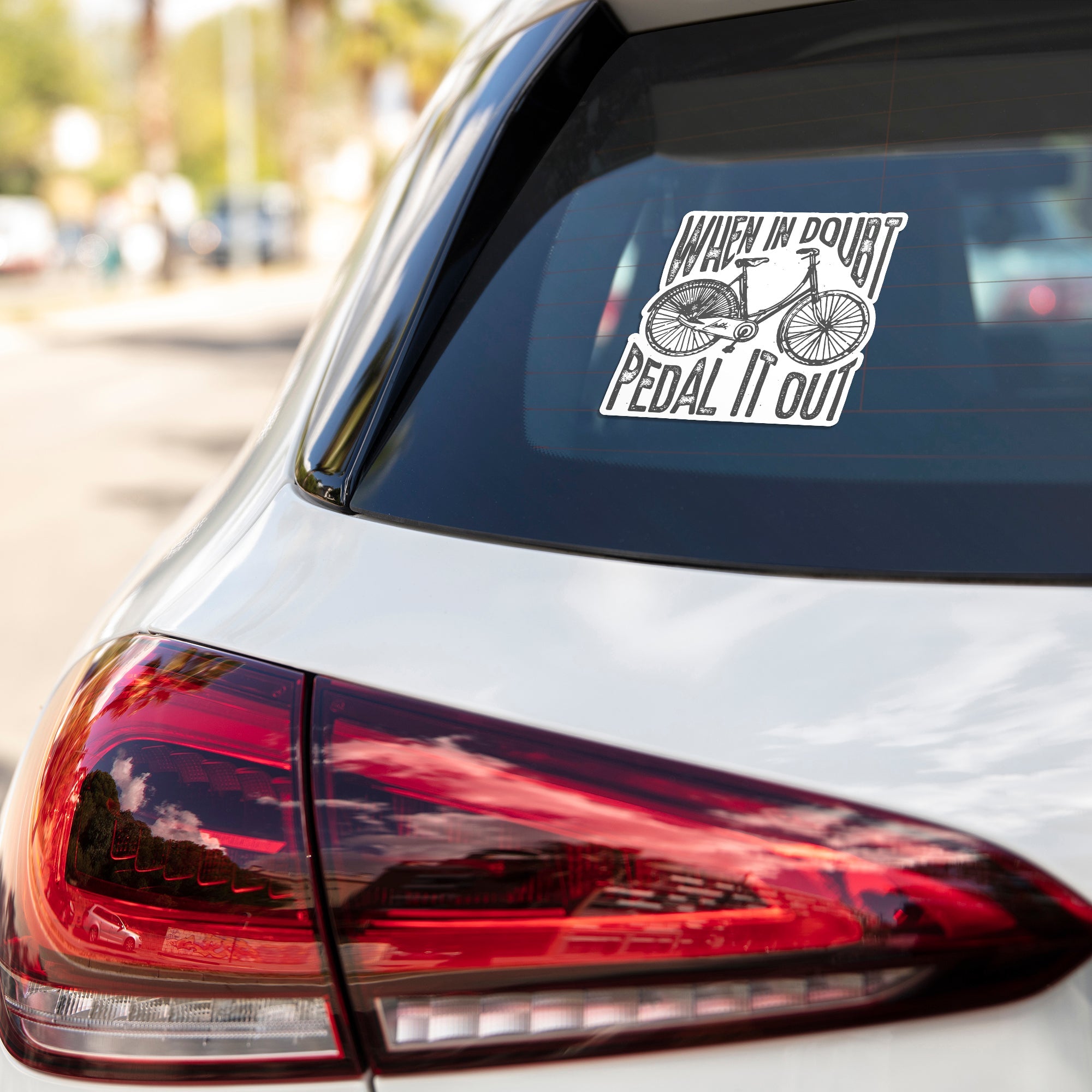 When In Doubt Pedal It Out Cars & Bikes Stickers