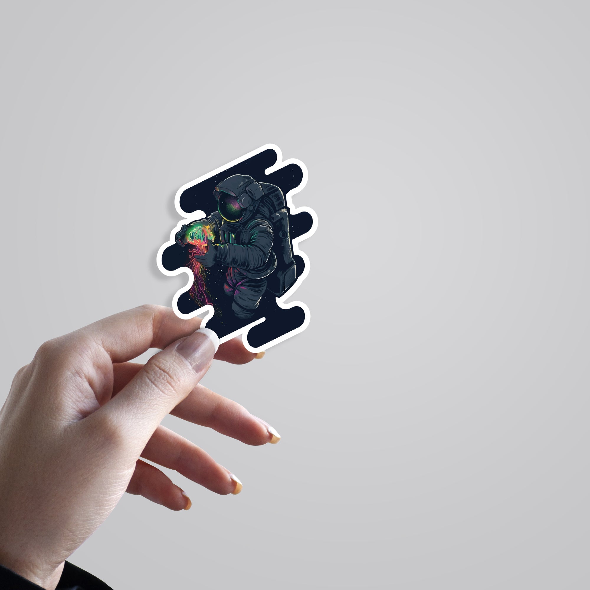 Astronaut with Jelly in Space Casual Stickers