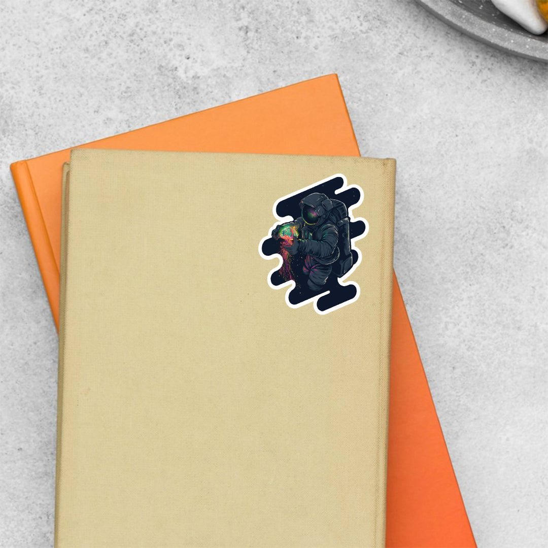 Astronaut with Jelly in Space Casual Stickers