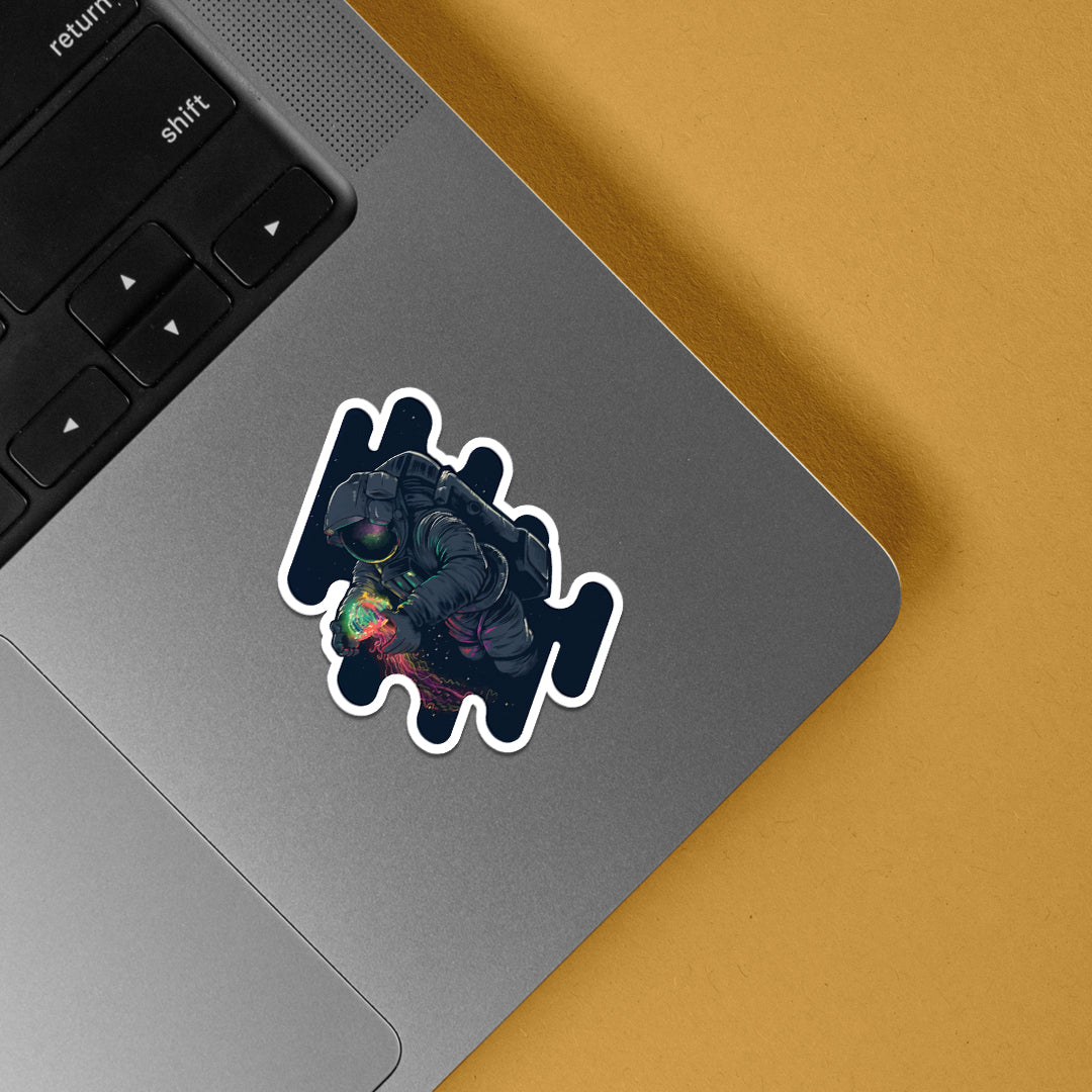 Astronaut with Jelly in Space Casual Stickers